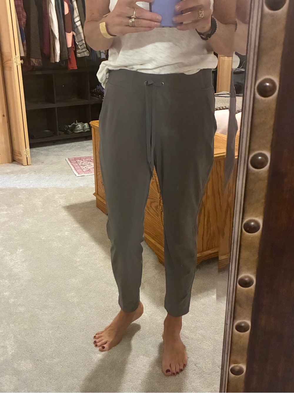 Athleta Gray Drawstring Performance Joggers